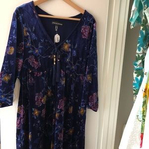 Velvet floral dress